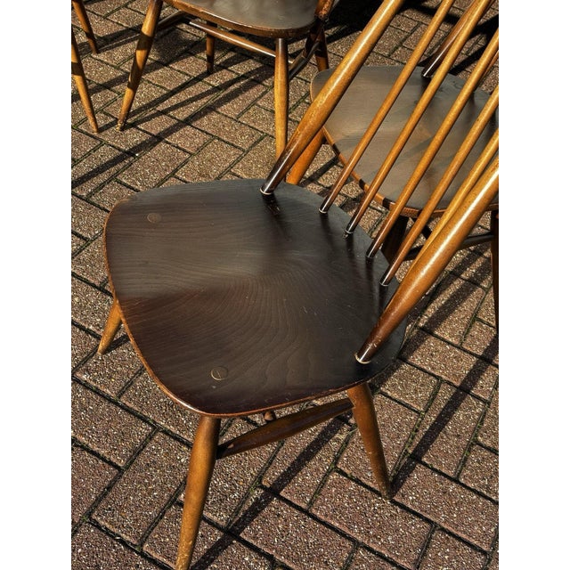 Vintage Ercol Oak Dining Chairs, Set of 5 For Sale - Image 6 of 12