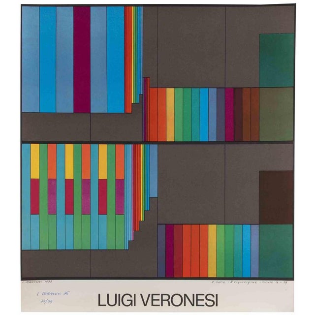Abstract Composition is a lithograph, realized in the 1970s by Luigi Veronesi . Hand-signed in the lower left. Numbered....