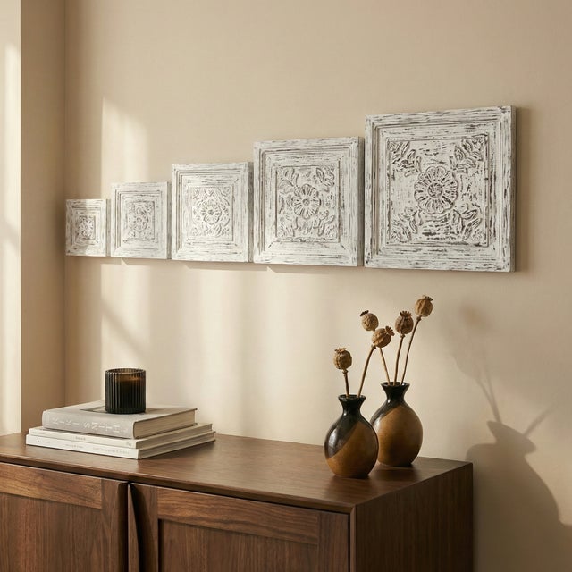 Dimensions: 15" W x 1" D x 15" H This piece is handcrafted by artisans using basic hand tools. Due to the nature of this...