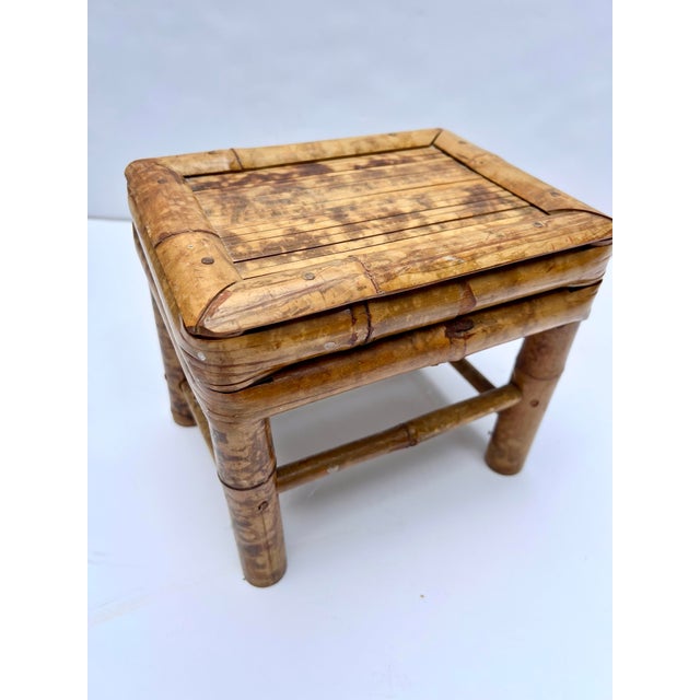 Burnt Tortoise Rattan Bamboo Plant Stand For Sale In New York - Image 6 of 7