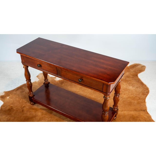 1990s 1990s Ralph Lauren Mahagony Twin Drawer Console Table For Sale - Image 5 of 18