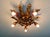Large Italian Floral Ceiling Light in Gilded Metal, 1970s For Sale - Image 6 of 11