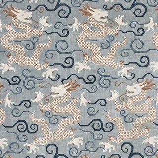 Schumacher Bixi Velvet Fabric in Celestine For Sale