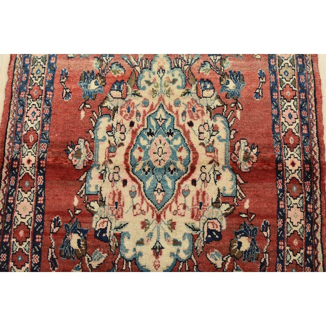 1970s Malayer Runner 3’9” X 9’4” Red Wool Semi-Antique Traditional Hand-Knotted Rug For Sale - Image 5 of 15