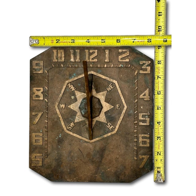 Unusual & Very Good Quality Art Deco Antique American Solid Cast Bronze Garden Sundial - Circa Early 20th Century For Sale - Image 18 of 18