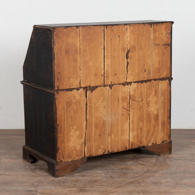 Late 18th Century Danish Black Painted Oak Rococo Secretary Bureau For Sale - Image 10 of 10