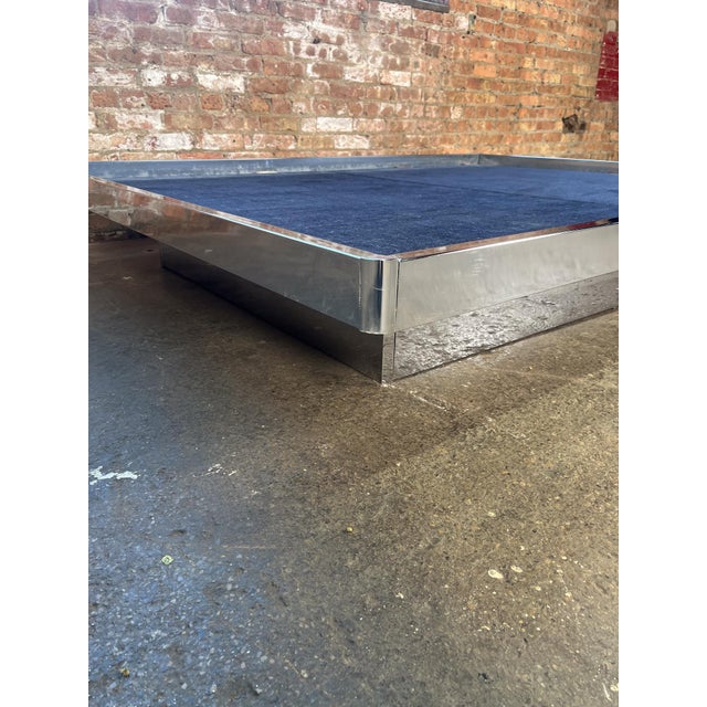 Mid-Century Modern Chrome Queen Platform Bed For Sale - Image 4 of 8