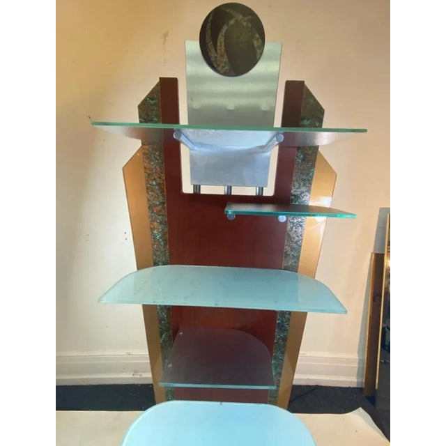 1980s Post Modern Metal, Laminate & Lucite Display Shelves
