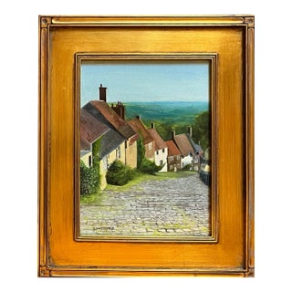 Oil Painting by Satori Gregorakis Titled Gold Hill, Shaftesbury, England For Sale