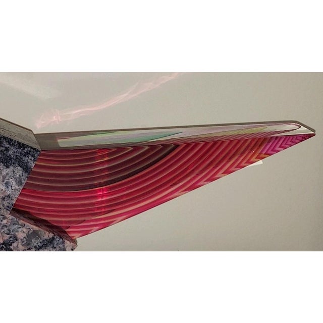 Kit Karbler and Michael David art glass and granis base sculpture is in absolutely fine condition. It has a great,...