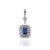 Gemstone Art Deco 3.32ct Emerald-Cut Blue Sapphire Diamond Halo Pendant in 14k Gold For Sale - Image 7 of 13