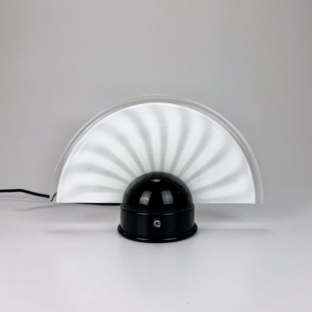 Vintage Italian Halogen Fan Table Lamp in Murano Glass, 1990s For Sale - Image 9 of 9