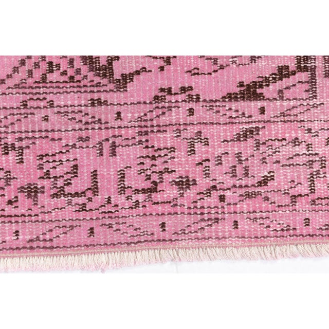 Mid 20th Century Pink Anatolian Handmade Carpet For Sale - Image 4 of 10