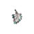 Metal Floral Bouquet Emerald Sapphire Tourmaline Brooch Pendant in Diamonds- Gifts for Women For Sale - Image 7 of 12