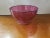 Mid-Century Modern Circa 1960 Italian MCM Murano Cranberry Glass Optic Swirl Pattern Footed Centerpiece Bowl With Applied Handles/Attributed to Fratelli For Sale - Image 3 of 6