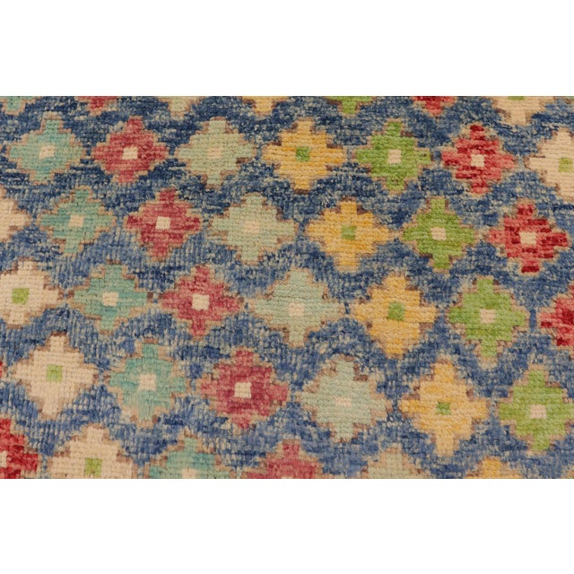 1990s Modern Balochi Blue/Red Wool Rug - 4'2''x6'1'' For Sale - Image 5 of 11