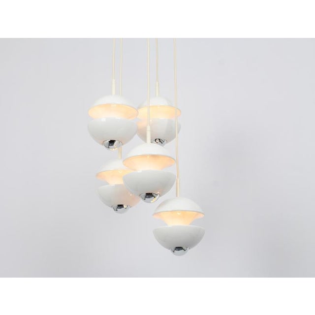 White Cascading Pendant from Kaiser Leuchten, 1970s For Sale - Image 6 of 13
