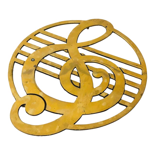 Brass Treble Clef Trivet For Sale