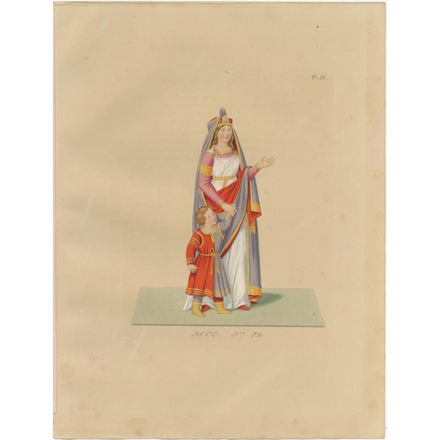 Paul Mercuri, Medieval Costume Prints, 1845, Engravings, Set of 10 For Sale - Image 11 of 14