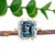 Contemporary 5.46ct London Blue Topaz & Natural Diamond Ring in Solid 14k White & Yellow Gold, Size 6.75 For Sale - Image 3 of 7