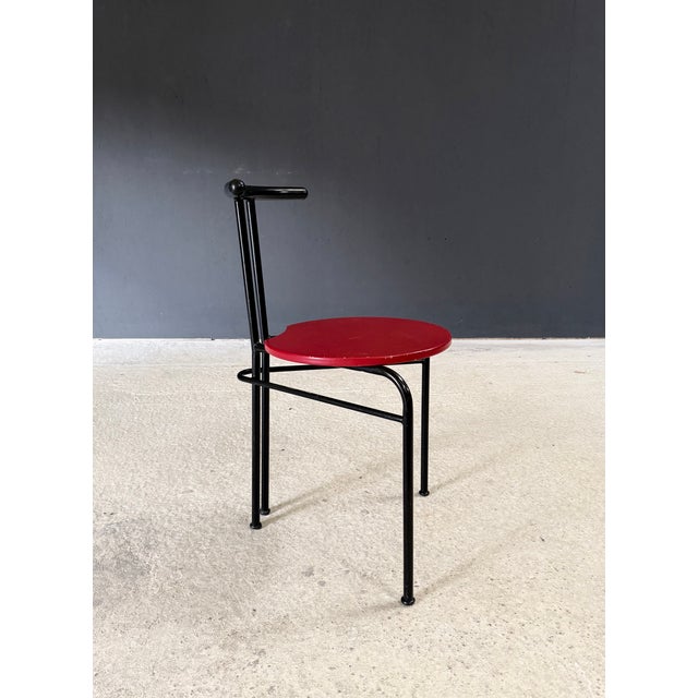 Postmodern Slender Dining Chairs, Italy, 1980s, Set of 4 For Sale - Image 12 of 18