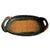 A vintage Shanghai Handicrafts goose basket tray with an elongated woven body and sculptural goose-head handles. Handwoven...