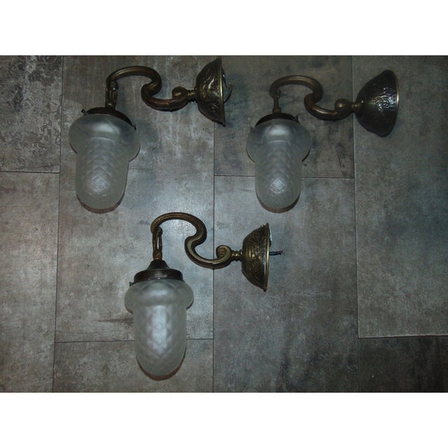 Art Deco Brass Wall Lamp, 1920s For Sale - Image 9 of 10
