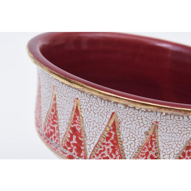 Vintage Ceramic Lava Pedestal Bowl by Fratelli Fanciullaci for Bitossi, 1960's, Italy For Sale In Miami - Image 6 of 12