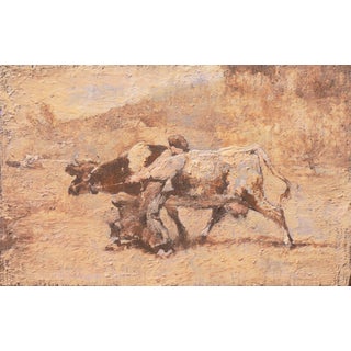 'Bretonne Cowherd in Pasture' by Julien Dupré, Circa 1880; Barbizon School, Proto-Impressionism, Louvre, Paris, Brittany For Sale