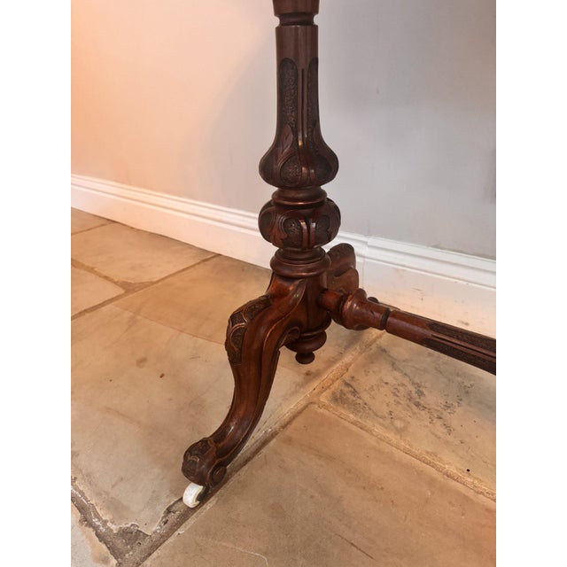 Antique Victorian Burr Walnut Card Table, 1860 For Sale - Image 4 of 11