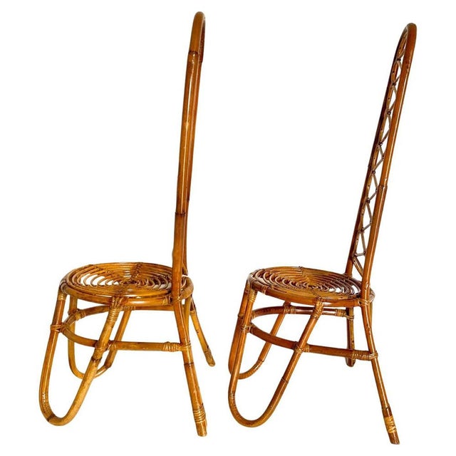 Set of Bamboo Chairs, 1960s For Sale - Image 6 of 18