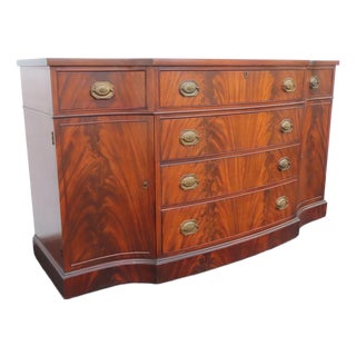 Flame Mahogany Long Credenza Sideboard Media Console Bathroom Vanity 6903 For Sale