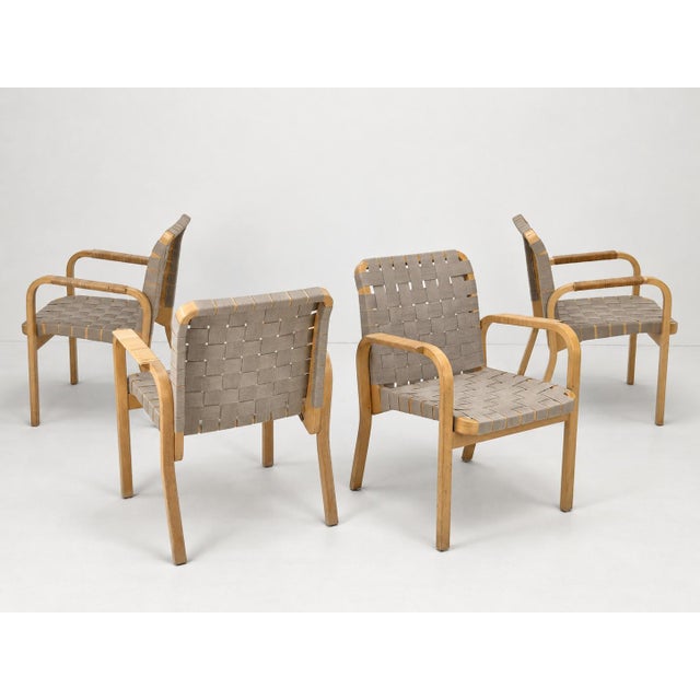 Model 45 Armchairs by Alvar Aalto for Artek, 1970s, Set of 4 For Sale - Image 10 of 18