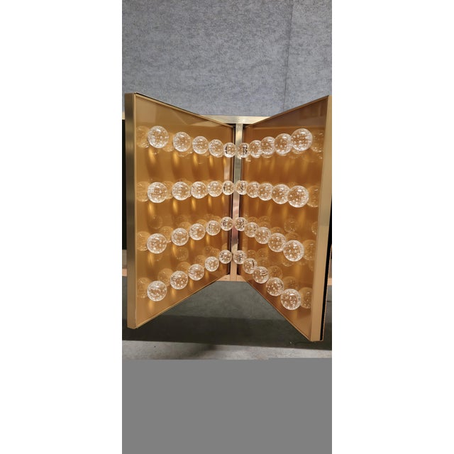 Wood Brass Sideboard with 120 Murano Glass Spheres from Justfurnituress SRL For Sale - Image 7 of 12