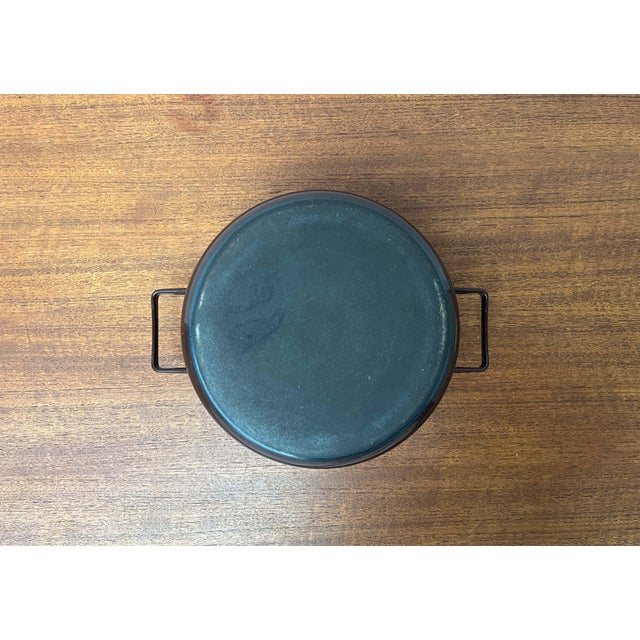 Mid-Century Modern Brown Minimalist Enamel Pot by Seppo Mallat for Finel, Finland, 1960s For Sale - Image 13 of 18