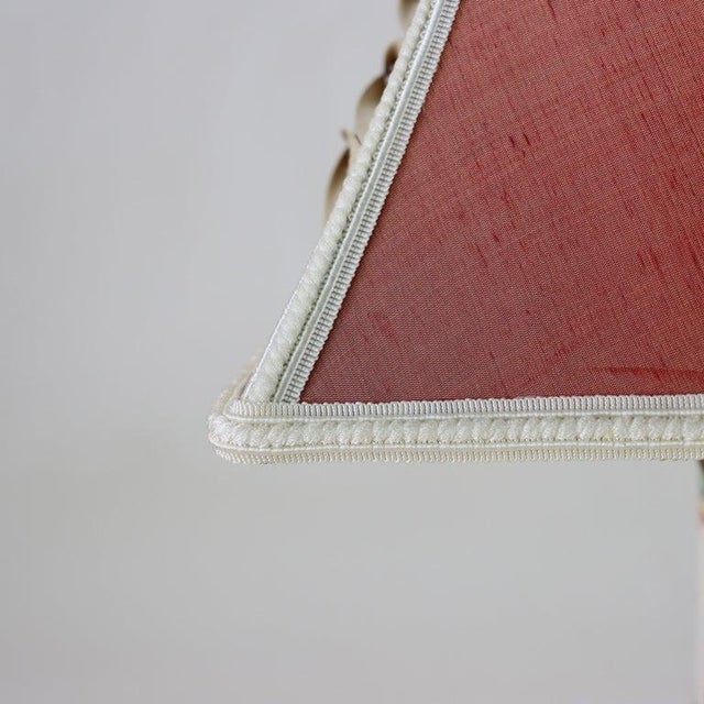 Antique Hand Painted Chinese Cutout Porcelain Wig Stand Table Lamp 19thC For Sale - Image 4 of 8