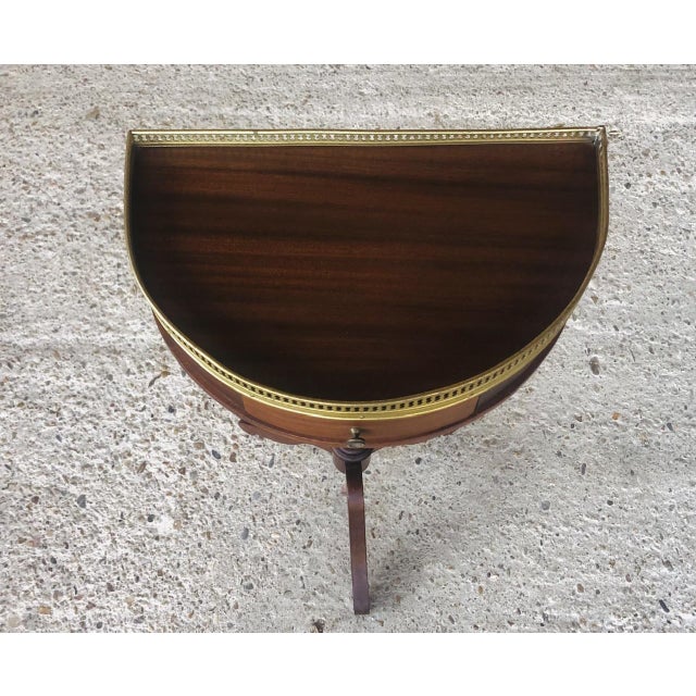 Mid-Century Modern Vintage Mahogany Half-Moon Nightstand on Pedestal, 1950s For Sale - Image 3 of 18