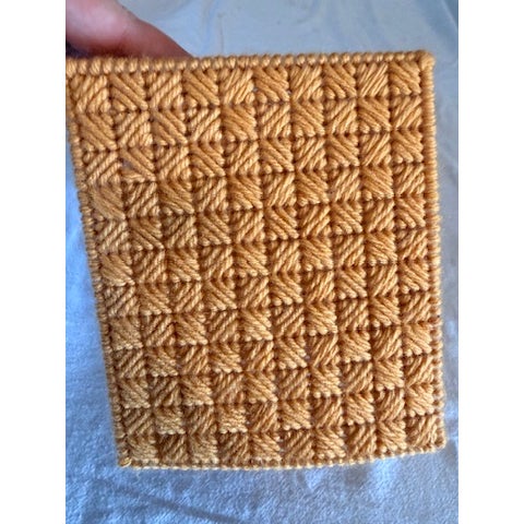 Mid-Century Modern Handmade Burnt Yellow Tissue Cover For Sale - Image 3 of 6