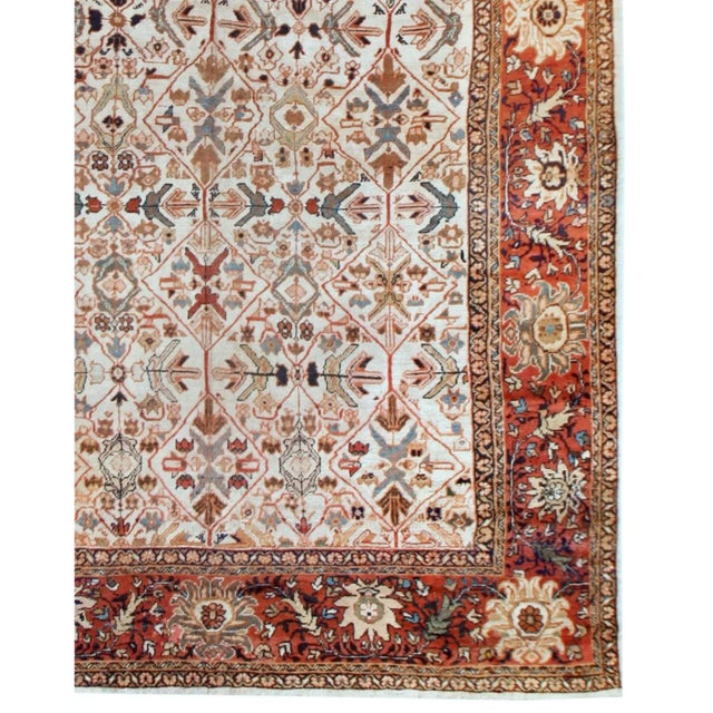 1920s Antique Ivory Mahal 8ft 10in X 12ft 2in For Sale - Image 5 of 8