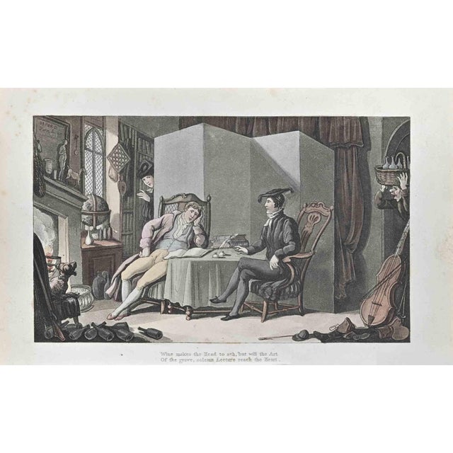 Thomas Rowlandson, Wine Makes the Head to Ache, Etching, 1817 For Sale