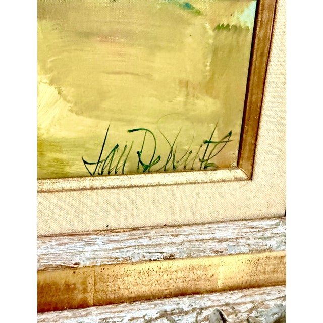 Textile Jan De Ruth, Czech American Floral Oil Painting Jan De Ruth Vibrant Modernist Flowers in Vase For Sale - Image 7 of 10