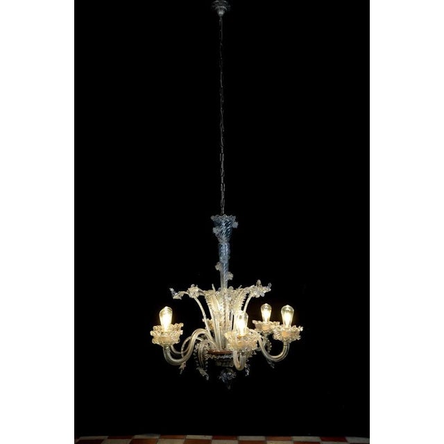 2000 - 2009 Six-Arm Venetian Murano Chandelier. Restored For Sale - Image 5 of 13