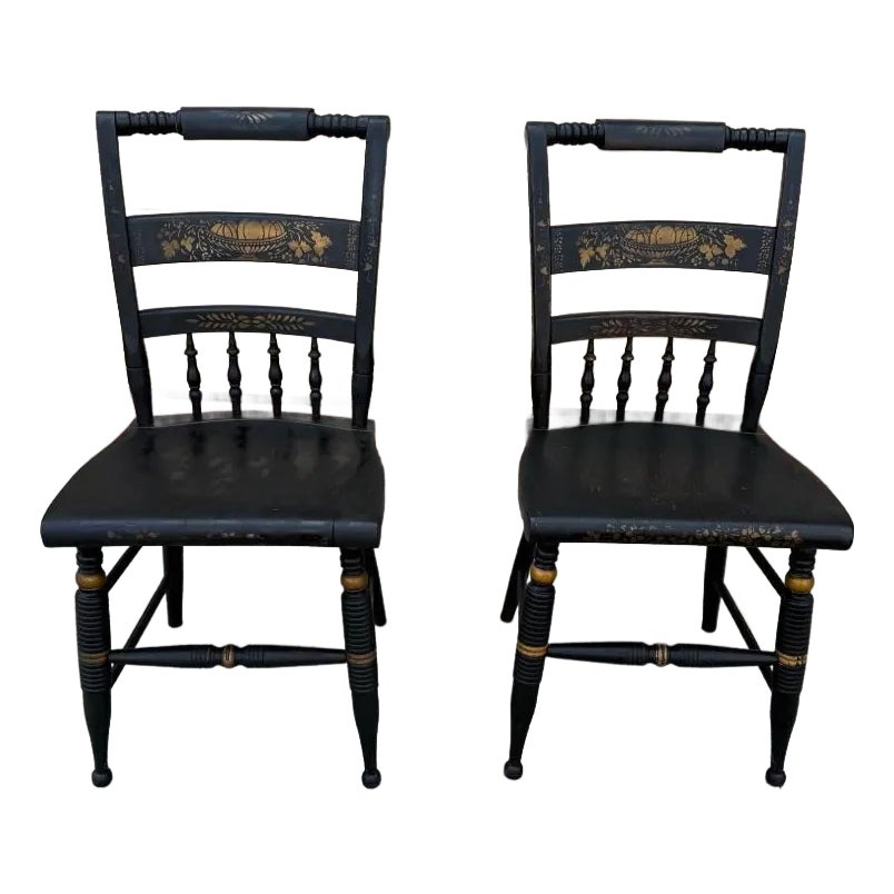 Mid 20th Century Nicholas Stone Furniture Pair of Solid Black