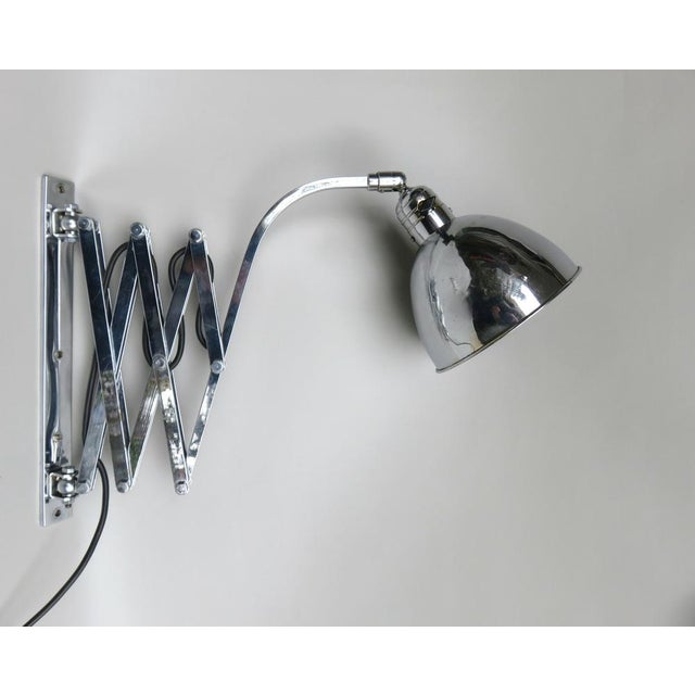 Bauhaus Bauhaus Scissor lamp in Chrome-Plated Brass, 1930s For Sale - Image 3 of 18