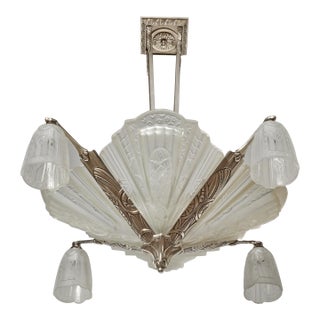 French Art Deco Chandelier by Jamain & Frontisi 1930 France For Sale