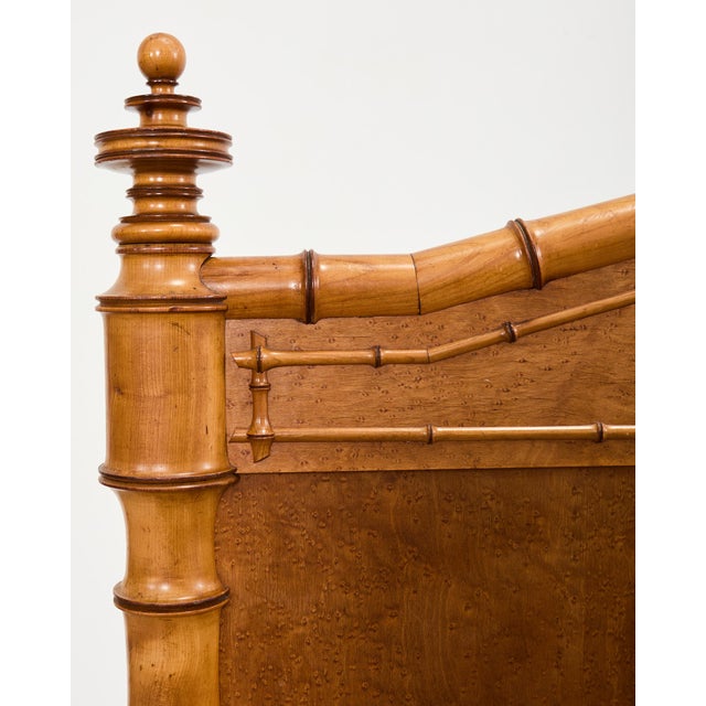 19th Century English Aesthetic Movement Faux Bamboo Maple Bed For Sale In Tampa - Image 6 of 18