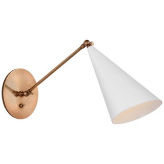 AERIN for Visual Comfort Signature Clemente Single Arm Library Sconce in White For Sale