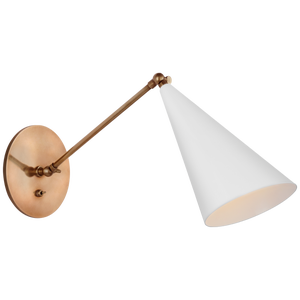 AERIN for Visual Comfort Signature Clemente Single Arm Library Sconce in White