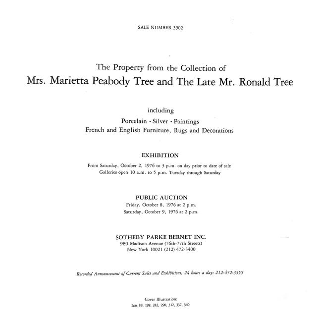 1970s The Property From the Collection of Mrs Marietta Peabody Tree and the Late Ronald Tree 1976 Sotheby Parke Bernet New York For Sale - Image 5 of 15