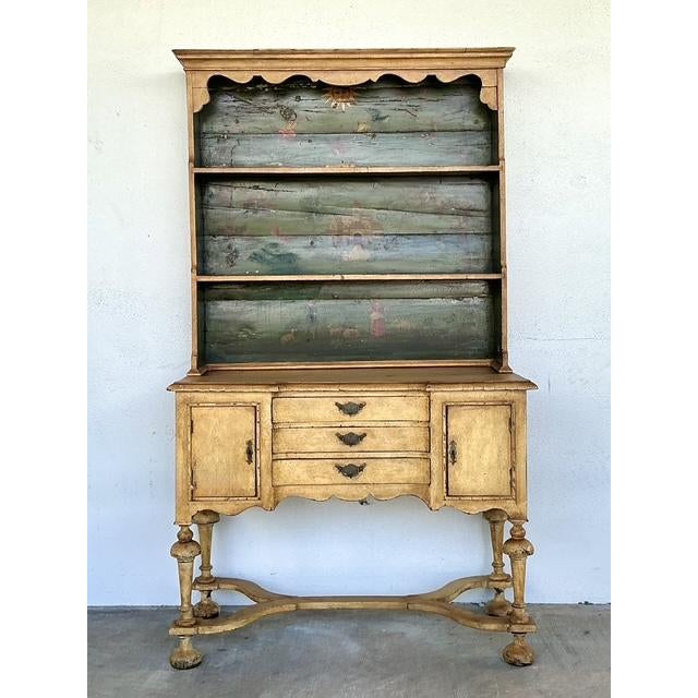 Late 20th Century Vintage Gustavian Casa Gusto Hand Painted Hutch For Sale - Image 5 of 14